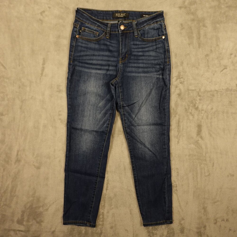 Judy Blue Relaxed Fit Skinny Jeans Women’s 27 Dark Wash Stretch Comfortable